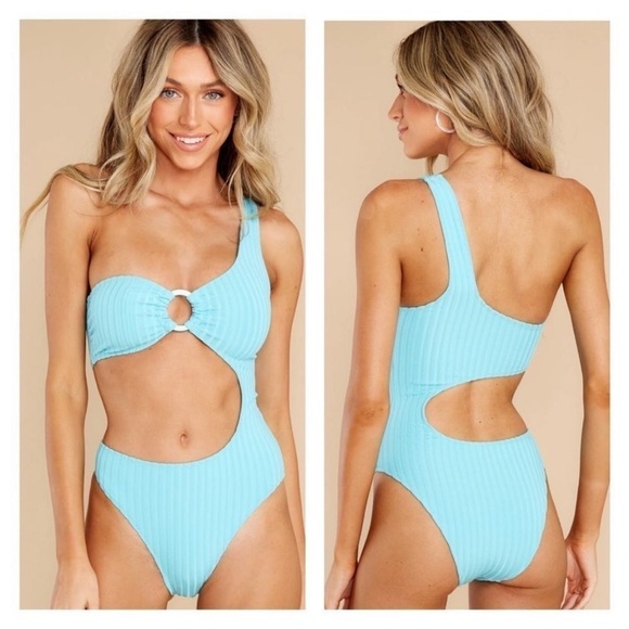 Solid & Striped Astrid One Piece Swimsuit Rib Greek Blue - Picture 1 of 7
